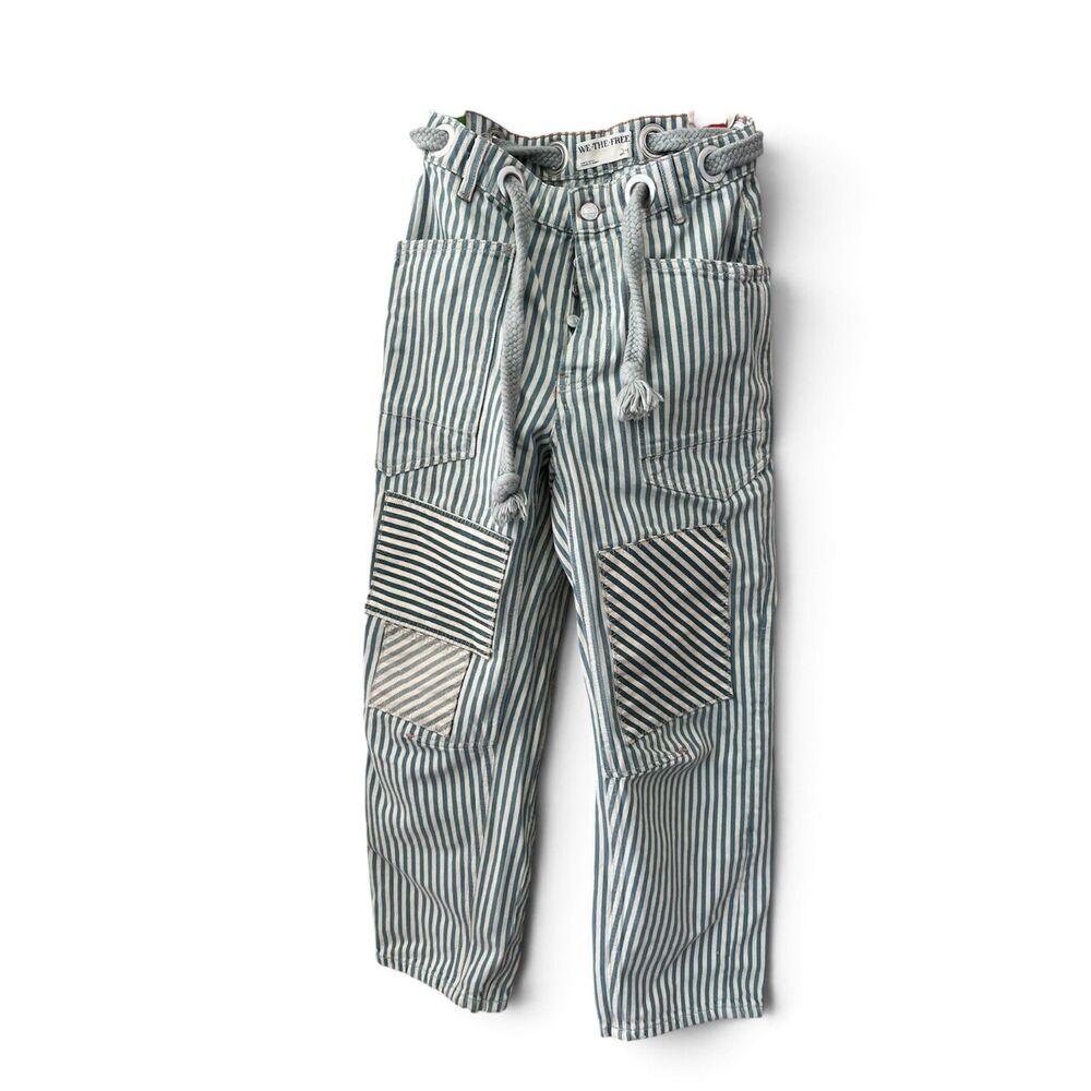 Free People We the Free Moxie Railroad Stripe Patchwork Jeans